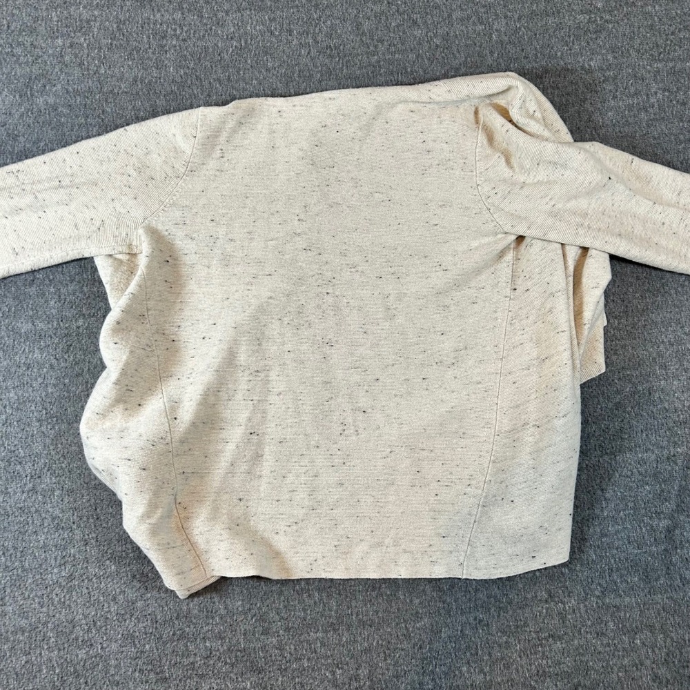 Eileen Fisher Speckled Open Front Cardigan Sweater Knit‎ Beige Large Wool Blend - Picture 5 of 7